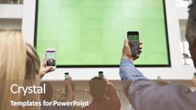  Presentation with photograph - Presentation design with internet organisation - students photograph screen with phones background and a violet colored foreground