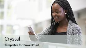  Presentation with elementary school career day and technology and black female - Slide set featuring internet organisation - young black female student using background and a light gray colored foreground