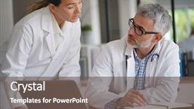  Presentation with working together - Colorful presentation theme enhanced with internet protocol - medical people working together backdrop and a dark gray colored foreground