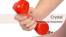  Presentation with telephone - PPT theme having internet red - hand and telephone isolated background and a  colored foreground