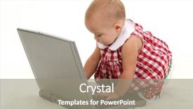  Presentation with internet safety - Presentation featuring internet safety - baby girl working on laptop background and a gray colored foreground