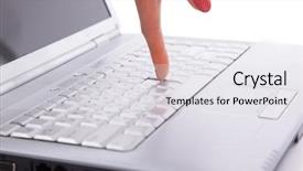  Presentation with internet safety - Beautiful theme featuring internet safety - finger pointing to a keypad backdrop and a white colored foreground