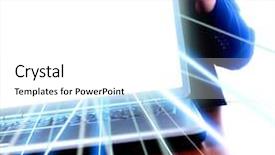  Presentation with laptop blank screen - Theme featuring internet safety - laptop with a blank screen background and a white colored foreground