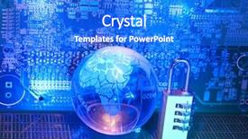  Presentation with optic - Presentation design with internet safety - lock and grass earth background and a cobalt blue colored foreground