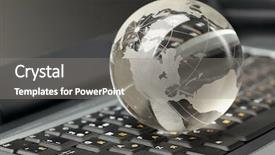  Presentation with search - PPT layouts enhanced with internet search leadership - globe and keyboard background and a gray colored foreground
