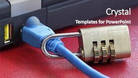  Presentation with internet security - Colorful presentation design enhanced with internet security and network protection backdrop and a dark gray colored foreground