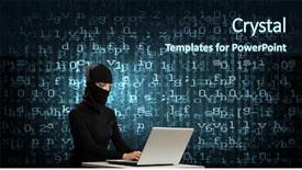  Presentation with internet security - PPT theme featuring internet security concept mixed media background and a navy blue colored foreground