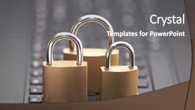  Presentation with internet security - Audience pleasing theme consisting of internet security concept with padlocks backdrop and a gray colored foreground