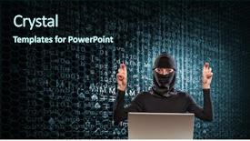  Presentation with internet security - Colorful PPT theme enhanced with black hand stealing password - internet security concept backdrop and a wine colored foreground
