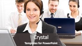  Presentation with telephone operator - Presentation theme having internet service - friendly secretary telephone operator background and a dark gray colored foreground
