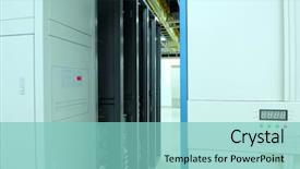  Presentation with servers - PPT layouts consisting of internet service provider - shot of network cables background and a seafoam green colored foreground