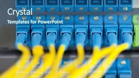  Presentation with servers - Theme featuring internet service provider - shot of network cables background and a ocean colored foreground