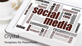  Presentation with social media dangers - Cool new presentation theme with internet sharing portal - social media and networking concept backdrop and a  colored foreground