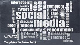  Presentation with social media - Cool new PPT theme with internet sharing portal - social media and networking concept backdrop and a gray colored foreground