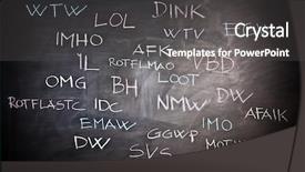  Presentation with classic - Presentation theme consisting of internet slang on classic slate background and a dark gray colored foreground