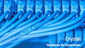  Presentation with data center - Beautiful slides featuring internet speed - network cables connected to switch backdrop and a  colored foreground