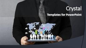  Presentation with touch screen - Presentation design having internet technology - touch screen touch- tablet background and a dark gray colored foreground