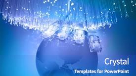  Presentation with fiber optics - Slides enhanced with internet telephony - fiber optics background with lots background and a cobalt blue colored foreground