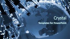  Presentation with network cable - Beautiful presentation featuring internet telephony - network cable global backdrop and a ocean colored foreground