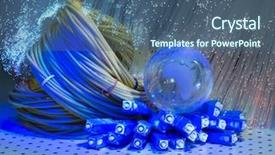  Presentation with fiber optics - Colorful slide deck enhanced with internet things - globe with fiber optics cables backdrop and a ocean colored foreground