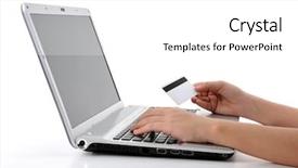  Presentation with credit card - Cool new presentation theme with internet using her credit card backdrop and a white colored foreground