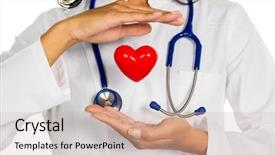  Presentation with heart failure - PPT theme with internist with heart background and a soft green colored foreground