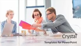  Presentation with creative - Beautiful slides featuring interns internships - creative businesspeople analyzing documents backdrop and a soft green colored foreground