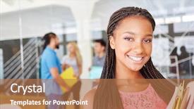  Presentation with internship - Beautiful slide deck featuring internship - african student in her apprenticeship backdrop and a coral colored foreground