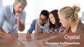  Presentation with internship - Audience pleasing PPT layouts consisting of internship - business school students in marketing backdrop and a violet colored foreground