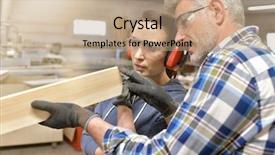  Presentation with internship - PPT theme with internship - carpenter teaching apprentice how background and a coral colored foreground