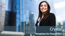  Presentation with internship - Colorful slide set enhanced with internship - confident businesswoman portrait outdoor backdrop and a ocean colored foreground