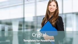  Presentation with internship - Beautiful slide set featuring internship - confident businesswoman portrait backdrop and a seafoam green colored foreground