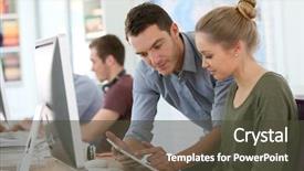  Presentation with internship - Amazing PPT layouts having internship - student girl with trainer working backdrop and a tawny brown colored foreground