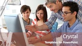  Presentation with internship - PPT layouts having internship - teacher with students working background and a red colored foreground