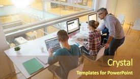  Presentation with internship - PPT theme consisting of internship - upper view of students background and a tawny brown colored foreground