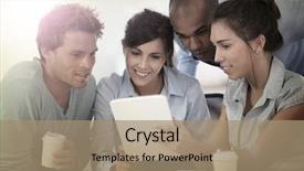  Presentation with internship - Colorful presentation design enhanced with internship - young business people meeting backdrop and a coral colored foreground