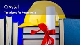  Presentation with industrial - Beautiful presentation design featuring internship engineer - concept of industrial education backdrop and a  colored foreground