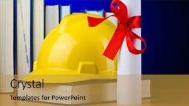  Presentation with industrial - Presentation theme featuring internship engineer - concept of industrial education background and a  colored foreground