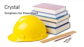  Presentation with internship - Cool new PPT theme with internship engineer - construction industry education concept backdrop and a  colored foreground