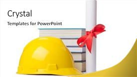  Presentation with augmented reality in construction industry - Audience pleasing presentation design consisting of internship engineer - construction industry education concept backdrop and a  colored foreground