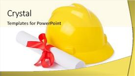  Presentation with internship - Presentation theme having internship engineer - construction industry education concept background and a  colored foreground