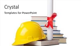  Presentation with internship - Slide set featuring internship engineer - construction industry education concept background and a  colored foreground