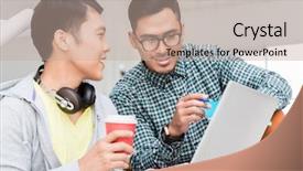  Presentation with business report - Amazing PPT layouts having internship report - experienced employee explaining to his backdrop and a mint green colored foreground