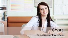  Presentation with female leader social media - Colorful slide deck enhanced with internship report - medical theme friendly female doctor backdrop and a soft green colored foreground