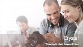  Presentation with internship - Beautiful presentation featuring internship report - students in photography working together backdrop and a violet colored foreground