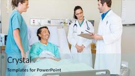  Presentation with internship - Audience pleasing slide deck consisting of internship report - young doctors discussing notes while backdrop and a light blue colored foreground