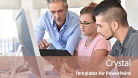  Presentation with course - Amazing slide deck having internship school - students in design training course backdrop and a coral colored foreground