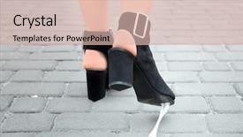  Presentation with chewing gum - Beautiful slide deck featuring interpersonal relationship - female foot stuck into chewing backdrop and a lemonade colored foreground