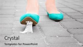  Presentation with interpersonal - Amazing slide set having interpersonal relationship - female foot stuck into chewing backdrop and a light gray colored foreground