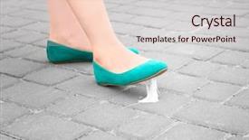  Presentation with interpersonal relationship - PPT theme having interpersonal relationship - female foot stuck into chewing background and a lemonade colored foreground